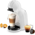 Macchina da caffè a capsule De'Longhi Nescafé Dolce Gusto Mini Me 2 grigia e nera su sfondo bianco.