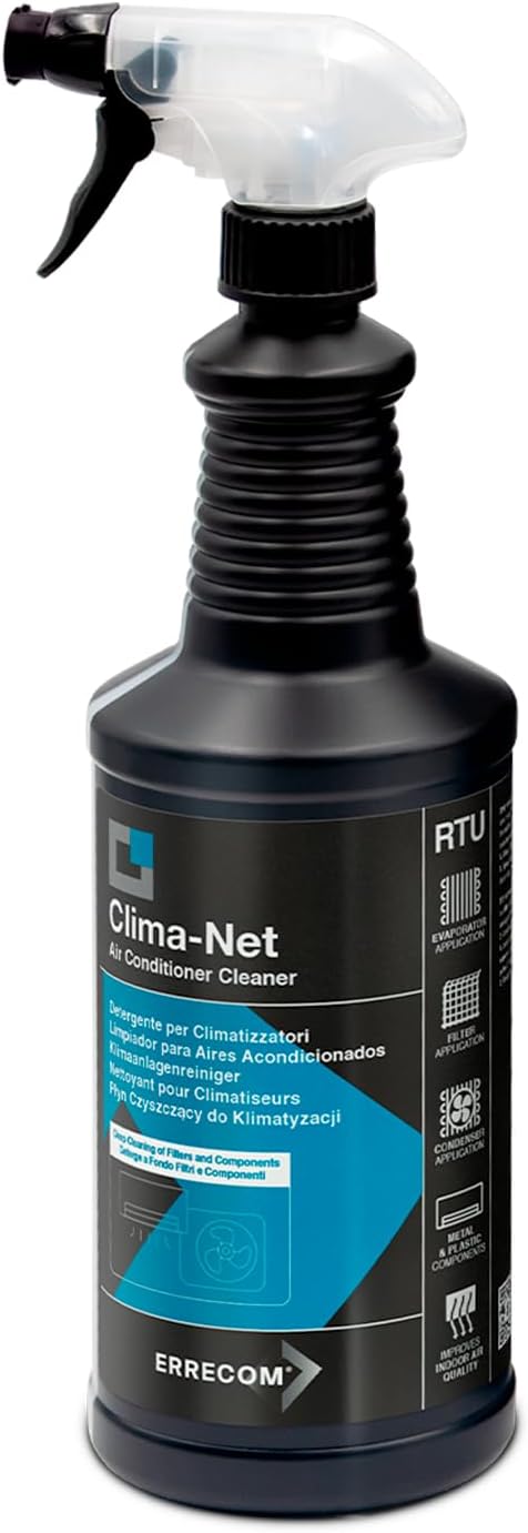 Errecom Clima-Net, Maxi Formato 1 Litro, Detergente per Climatizzatori, Filtri, Batterie Alettate, Deflettori e Unità esterne, Pulizia Profonda…