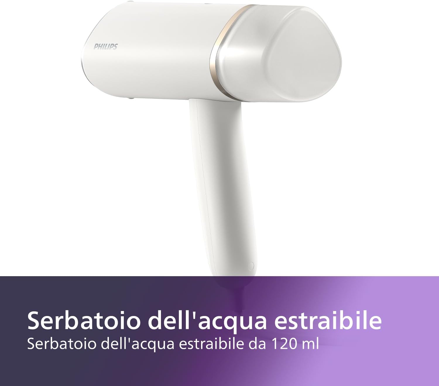 Philips Serie 3000 Stiratrice verticale a vapore - 1000 W, 20 g/min di vapore, serbatoio dell'acqua estraibile da 120 ml,…