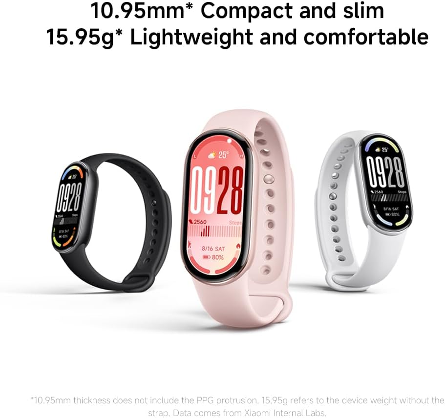Diverse colorazioni di cinturini intercambiabili per il bracciale fitness Xiaomi Smart Band 10.