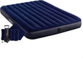 Intex 64765 - Materasso Gonfiabile Classic Downy Matrimoniale, Due Cuscini e Pompa Manuale, PVC, Blu, 152x203x25 cm