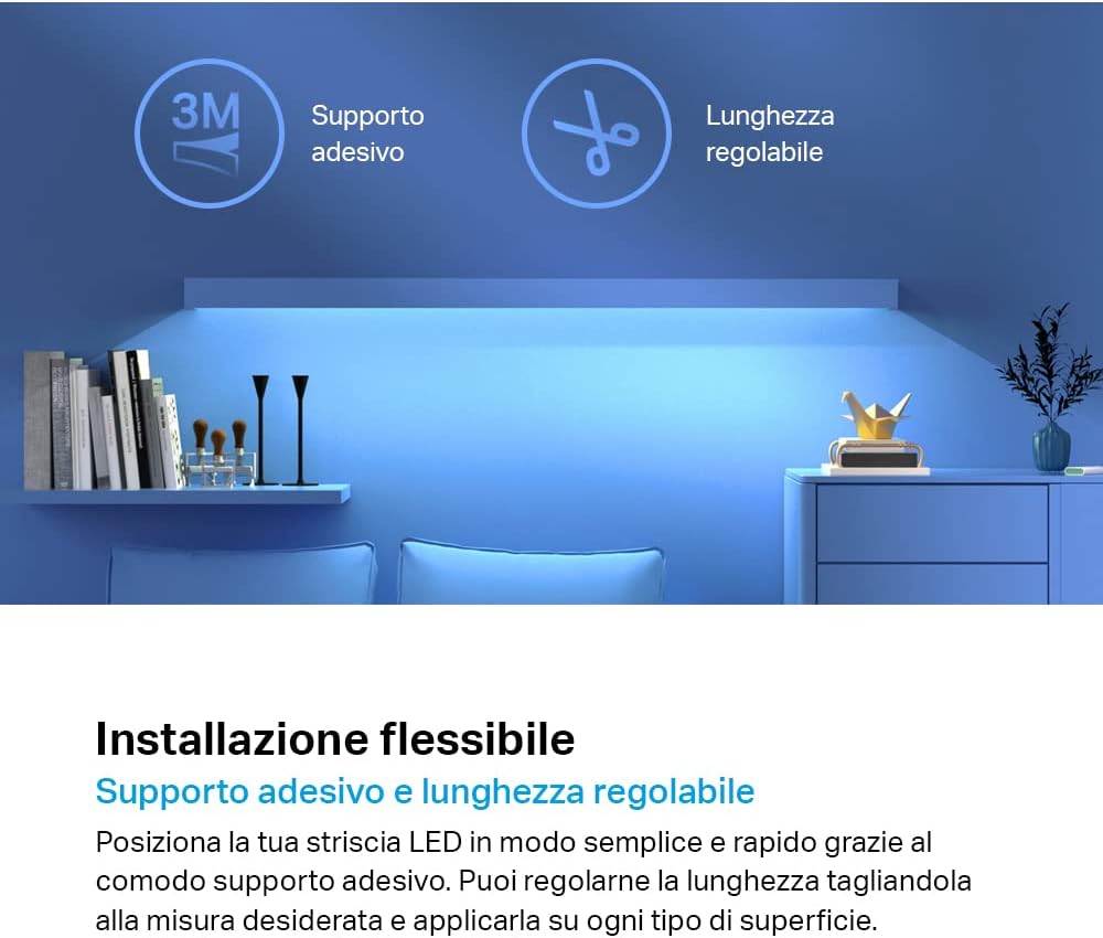 Tapo L900-5 Striscia LED Smart Wi-Fi 5m, Controllo Vocale Compatibile con Alexa e Google Assistant,…