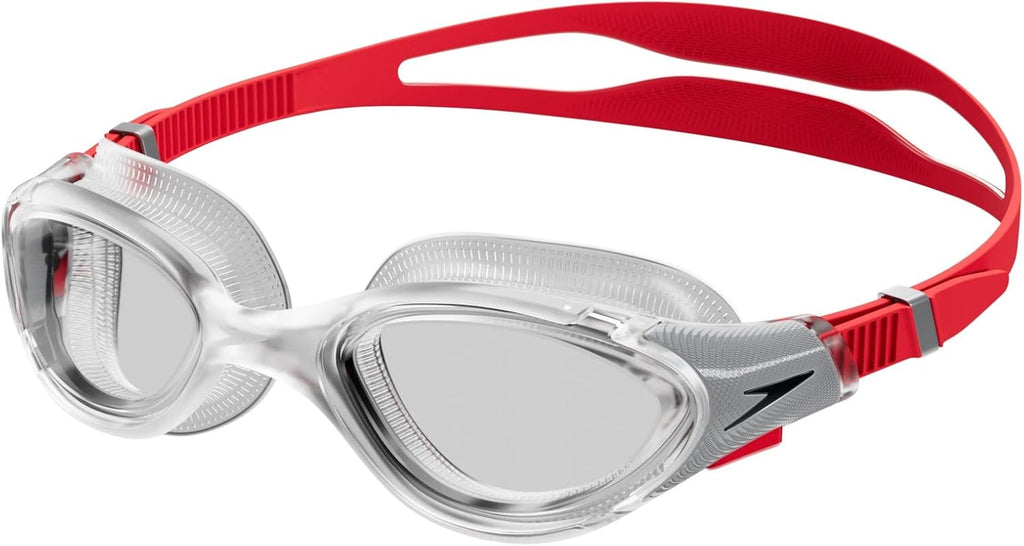 Confezione protettiva originale degli occhialini da nuoto Speedo Biofuse 2.0 con logo del brand in evidenza.