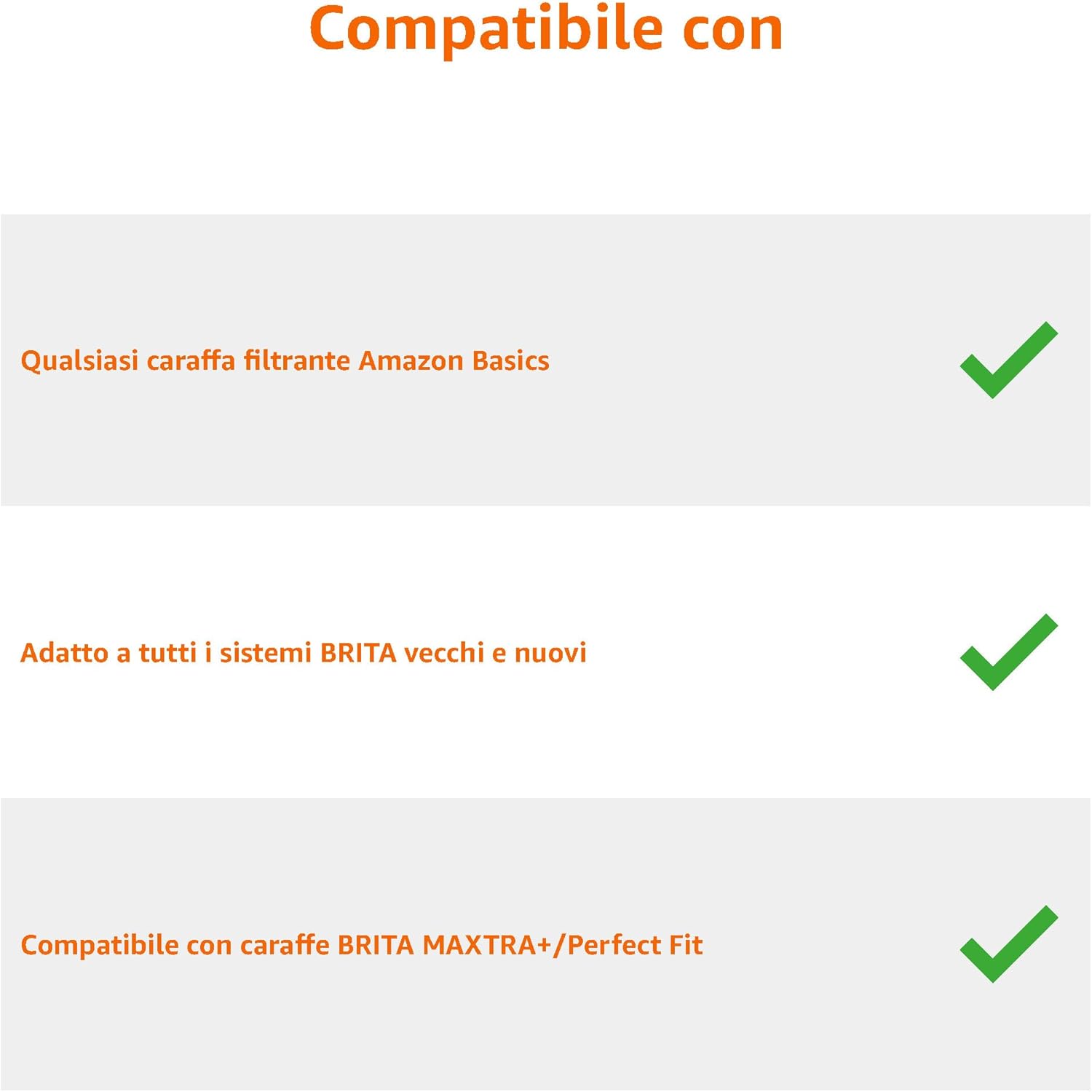 Amazon Basics Filtri per acqua, adatto e compatibile con tutte le caraffe BRITA, incluse le PerfectFit, 6 unità, confezione da 1