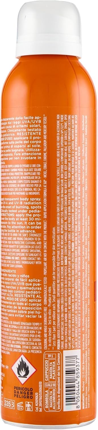 Rilastil Sun System Baby Transparent Spray SPF50+, Spray Corpo Bambini Trasparente, Previene Scottature, Macchie ed…