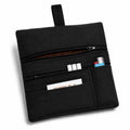 Russo Handmade Portatabacco Artigianale in Tessuto con Doppia Zip, 4 Scomparti Porta Cartine e Filtri, Nero