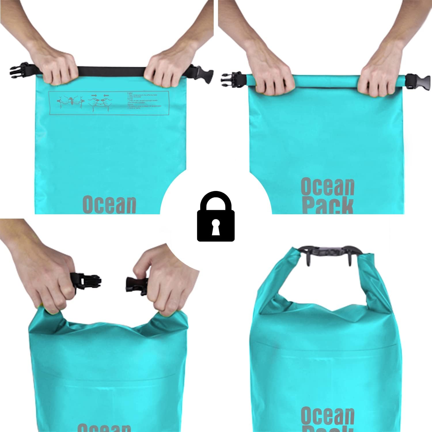 Dry Bag, Borsa Sacca Zaino Impermeabile Waterproof, chiusura a rotolo e tracolla, custodia impermeabile per cellulare e…