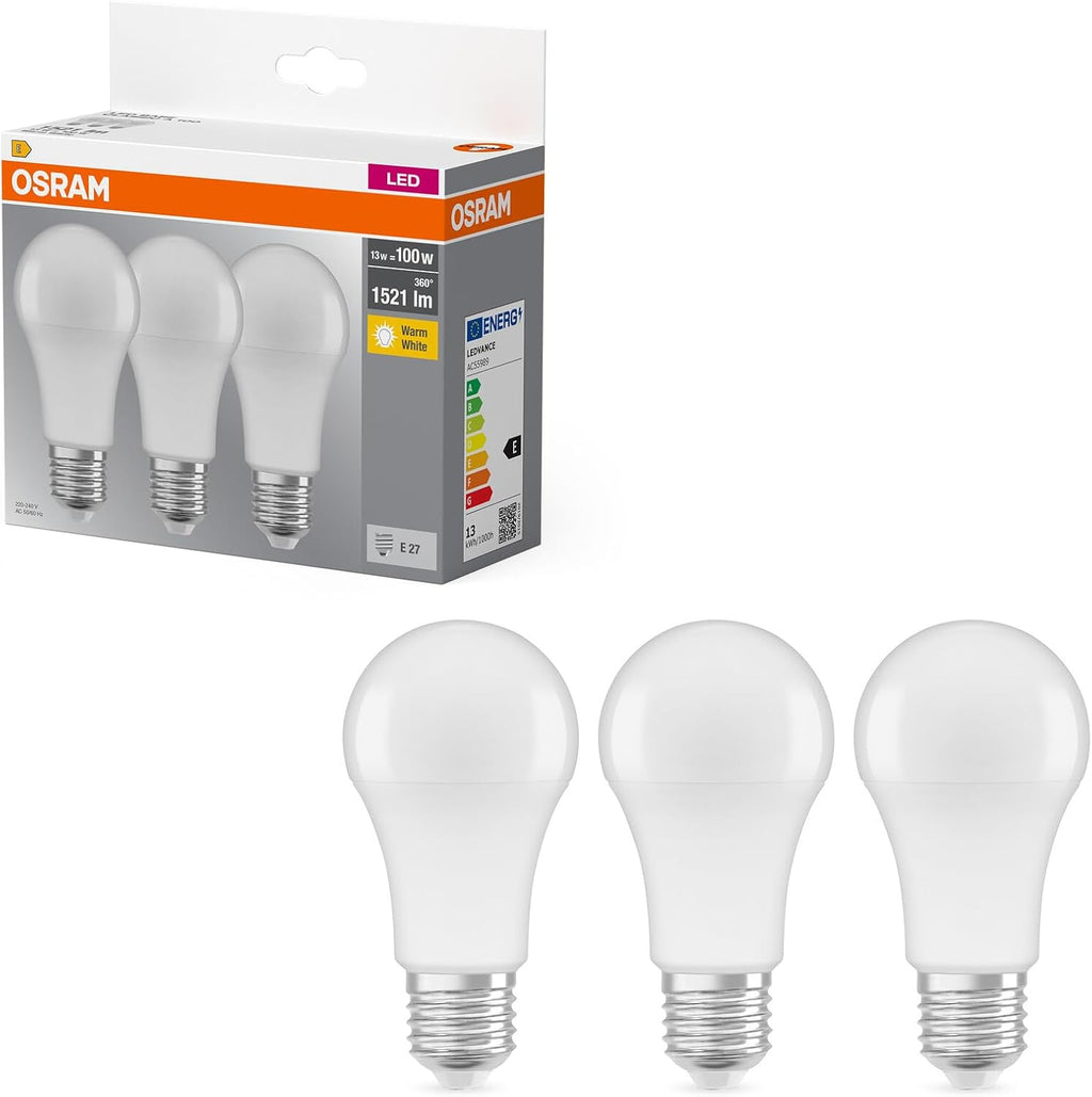 Osram LED Base Classic A Lampada, a Forma di Lampadina con Attacco E27, non…