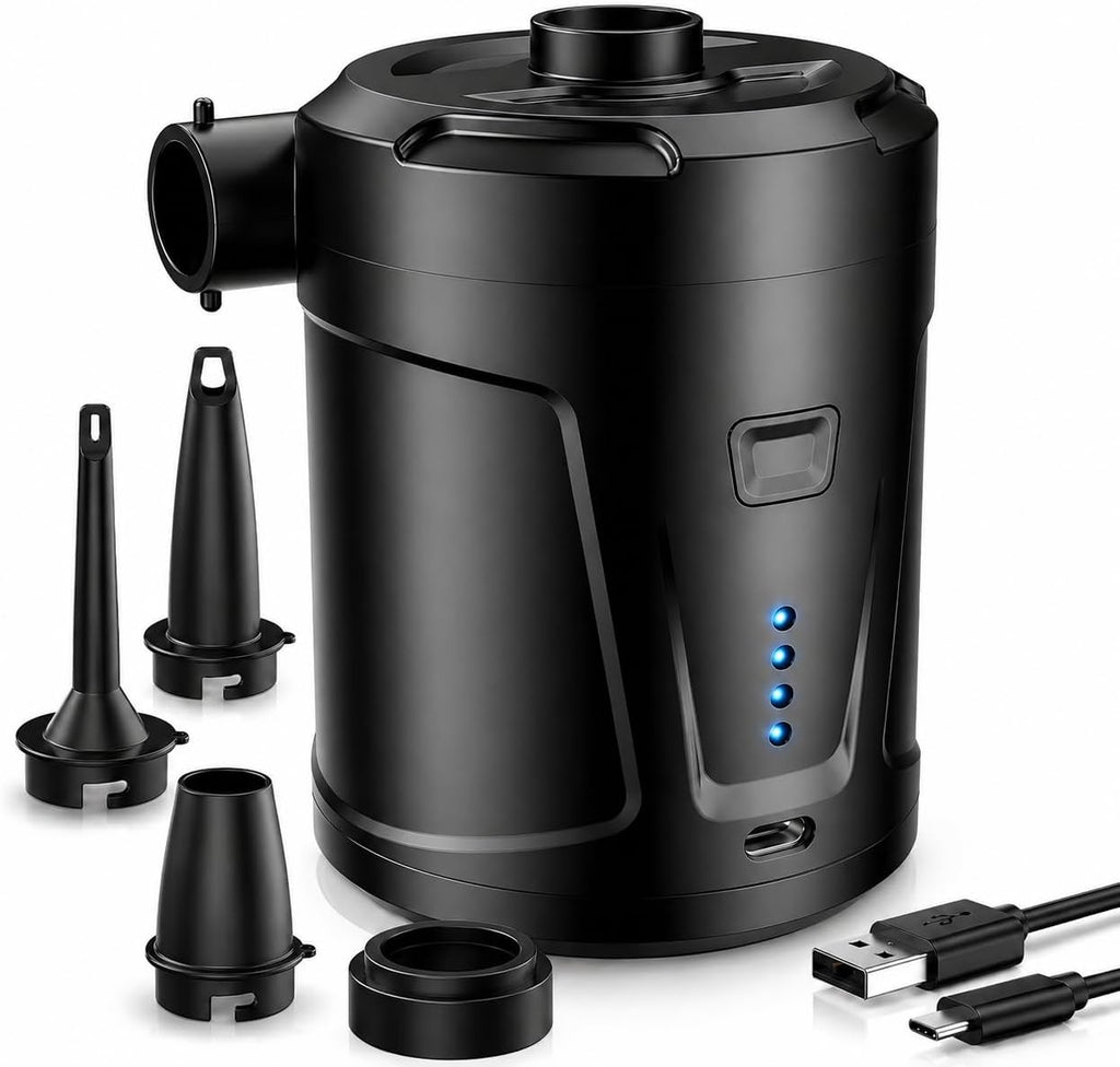 SUPPOU Pompa Elettrica, 5200mAh Pompa Elettrica per Materasso Gonfiabile può essere rapida per Gonfiare e Sgonfiare,…