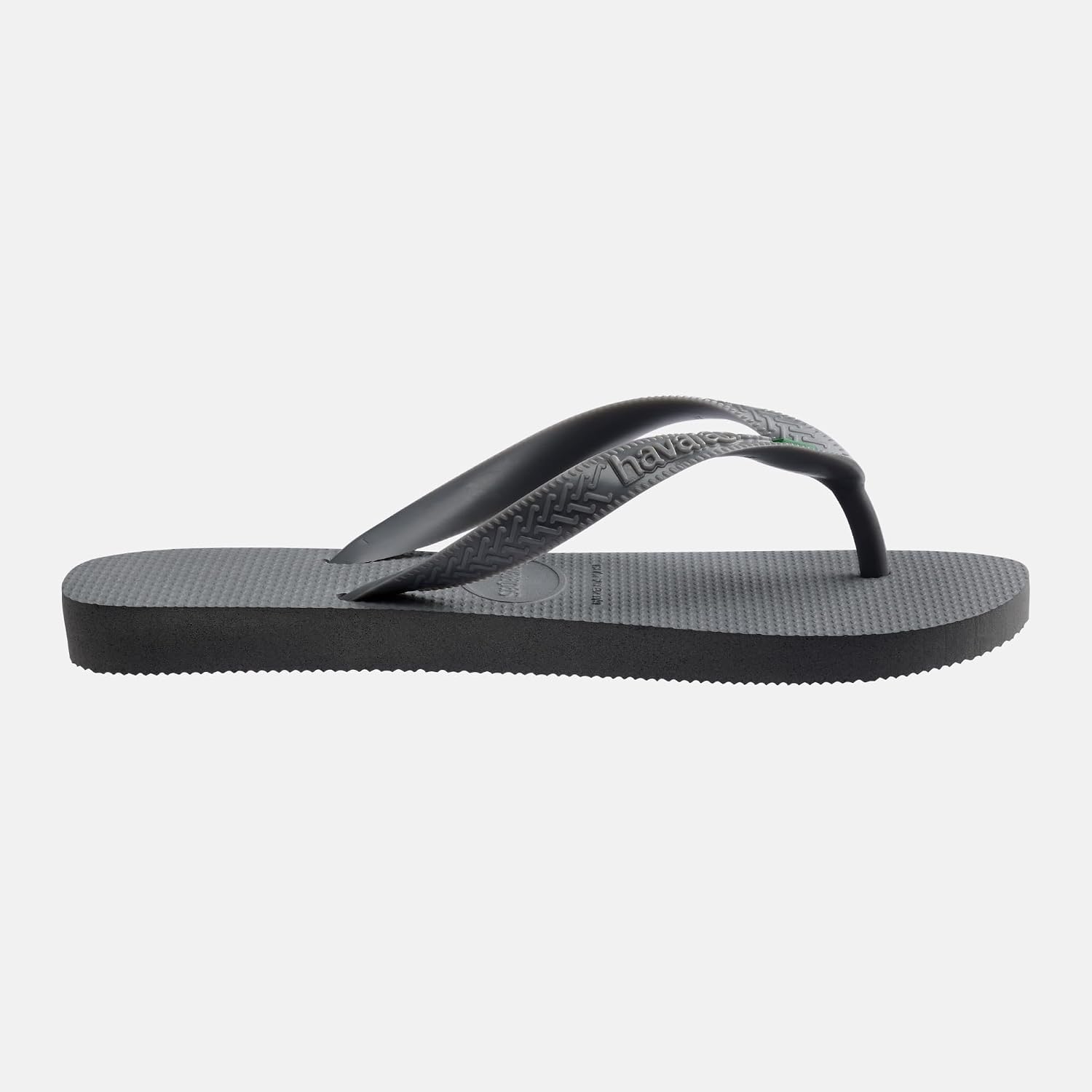 Dettaglio della fascetta delle Havaianas Top Brasil con la bandierina del Brasile e logo in rilievo.