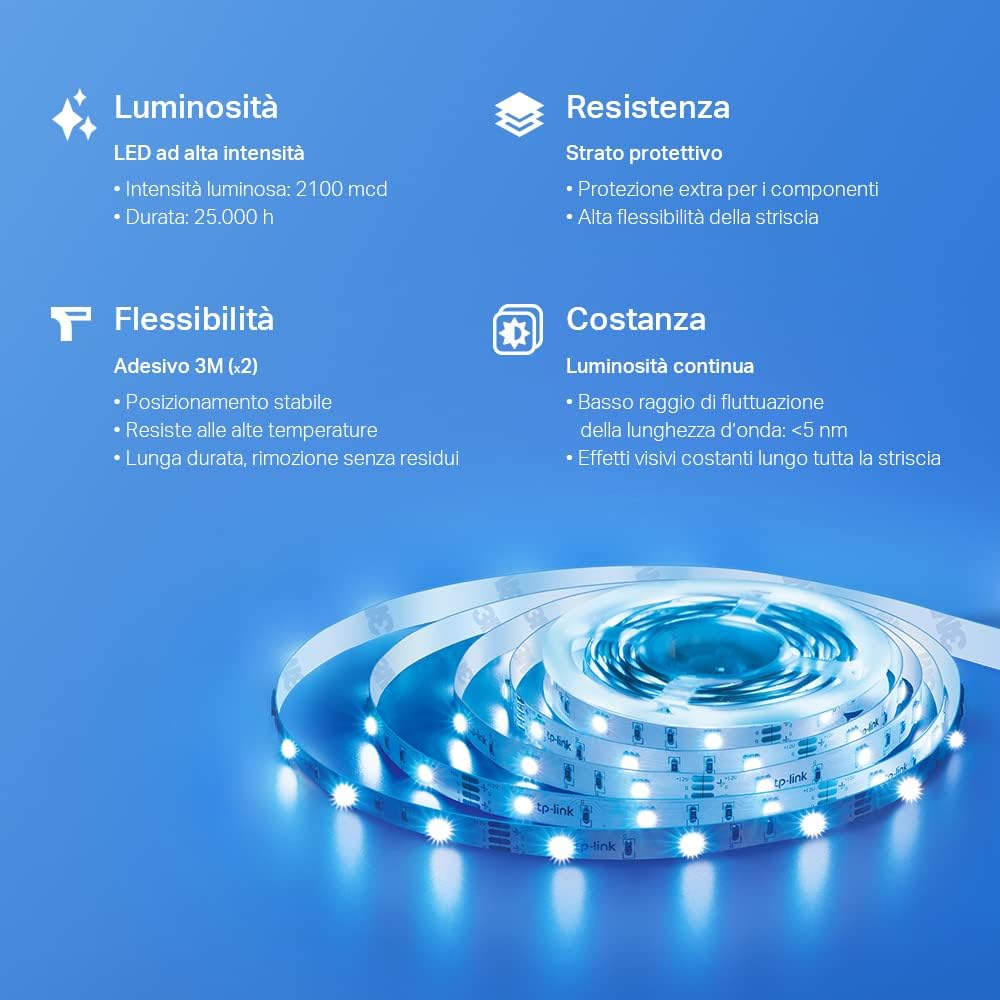 Tapo L900-5 Striscia LED Smart Wi-Fi 5m, Controllo Vocale Compatibile con Alexa e Google Assistant,…