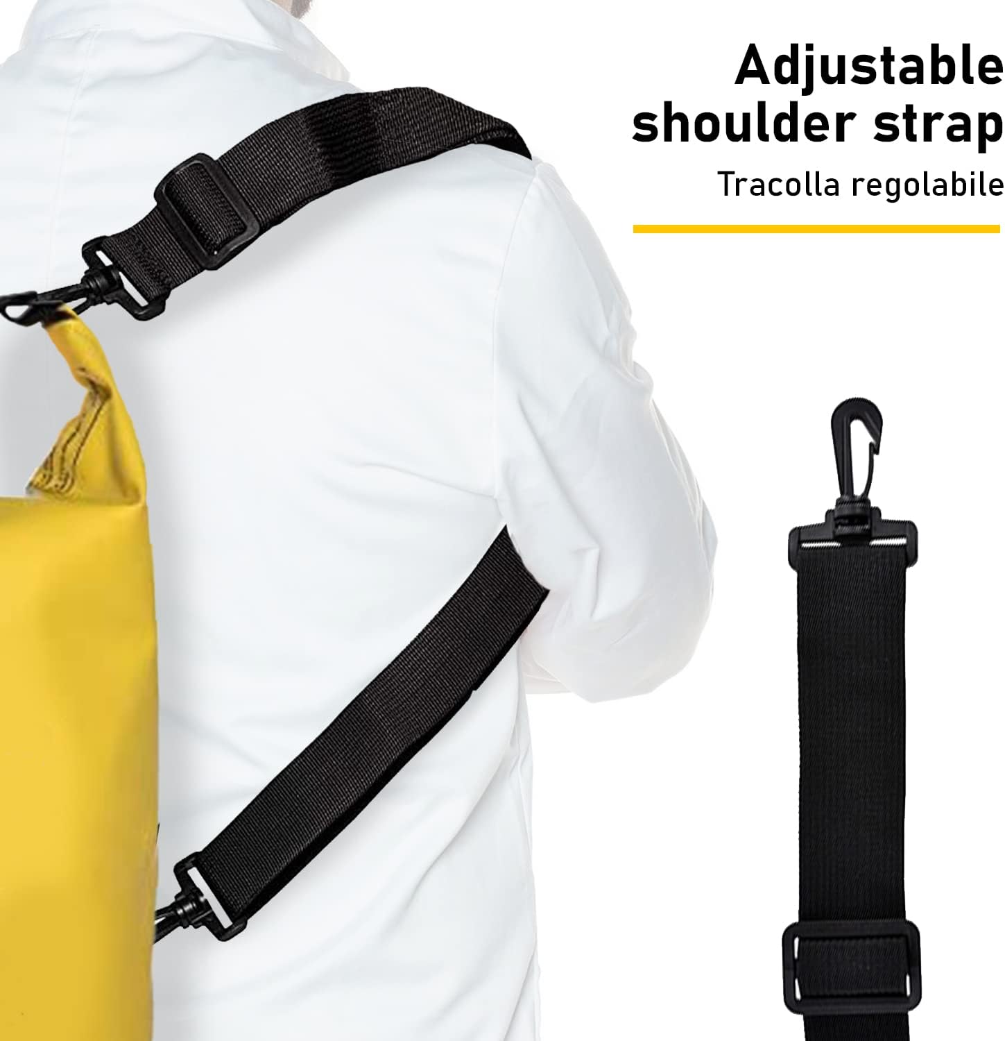 Dry Bag, Borsa Sacca Zaino Impermeabile Waterproof, chiusura a rotolo e tracolla, custodia impermeabile per cellulare e…
