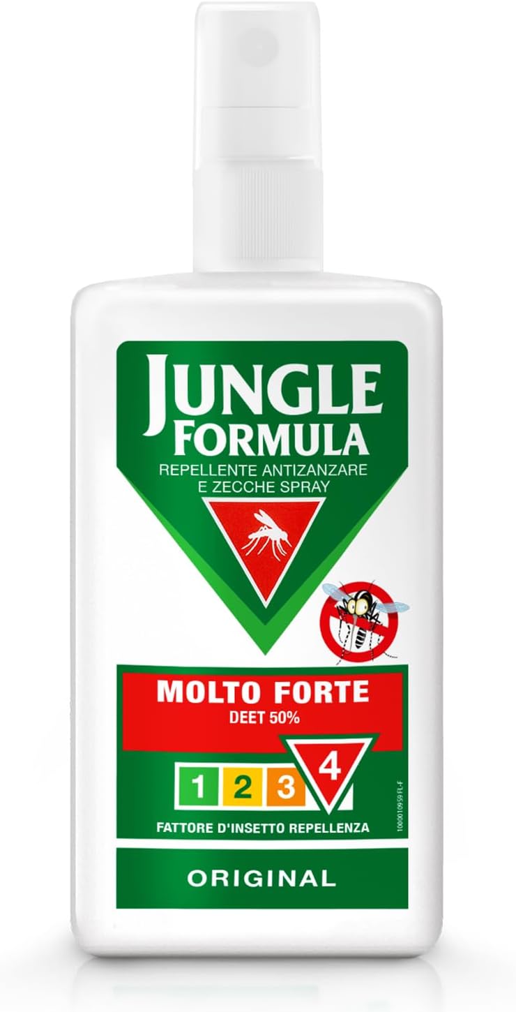 Jungle Formula Molto Forte Spray Repellente antizanzare - Fino a 9 ore di protezione - Zanzare, zecche, insetti aggressivi - Deet 50%…
