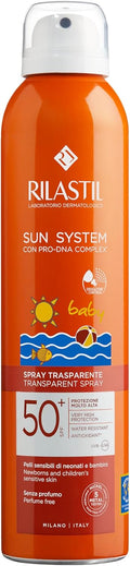 Rilastil Sun System Baby Transparent Spray SPF50+, Spray Corpo Bambini Trasparente, Previene Scottature, Macchie ed…