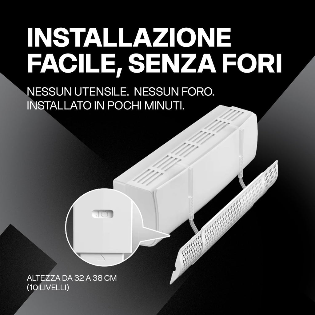 ERRECOM Flowy Deflettore Condizionatore Universale per Split – Regolabile in Altezza, Larghezza e inclinazione, Migliora…