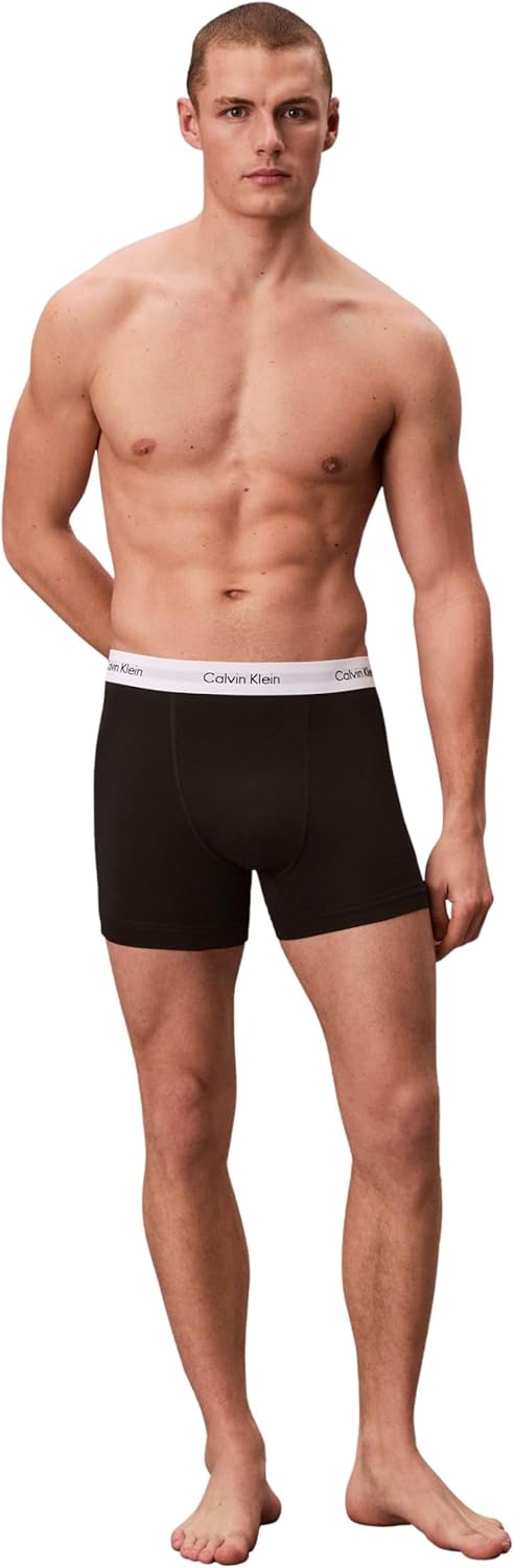 Retro di boxer Calvin Klein uomo bianco, taglio classico e vestibilità comoda e aderente.