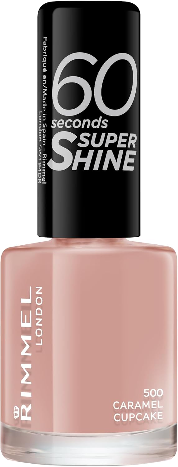 Rimmel 60 Seconds Super Shine Smalto, Smalto asciugatura rapida, Colore vibrante, A lunga tenuta, 8 ml, 108 Cameo Rose