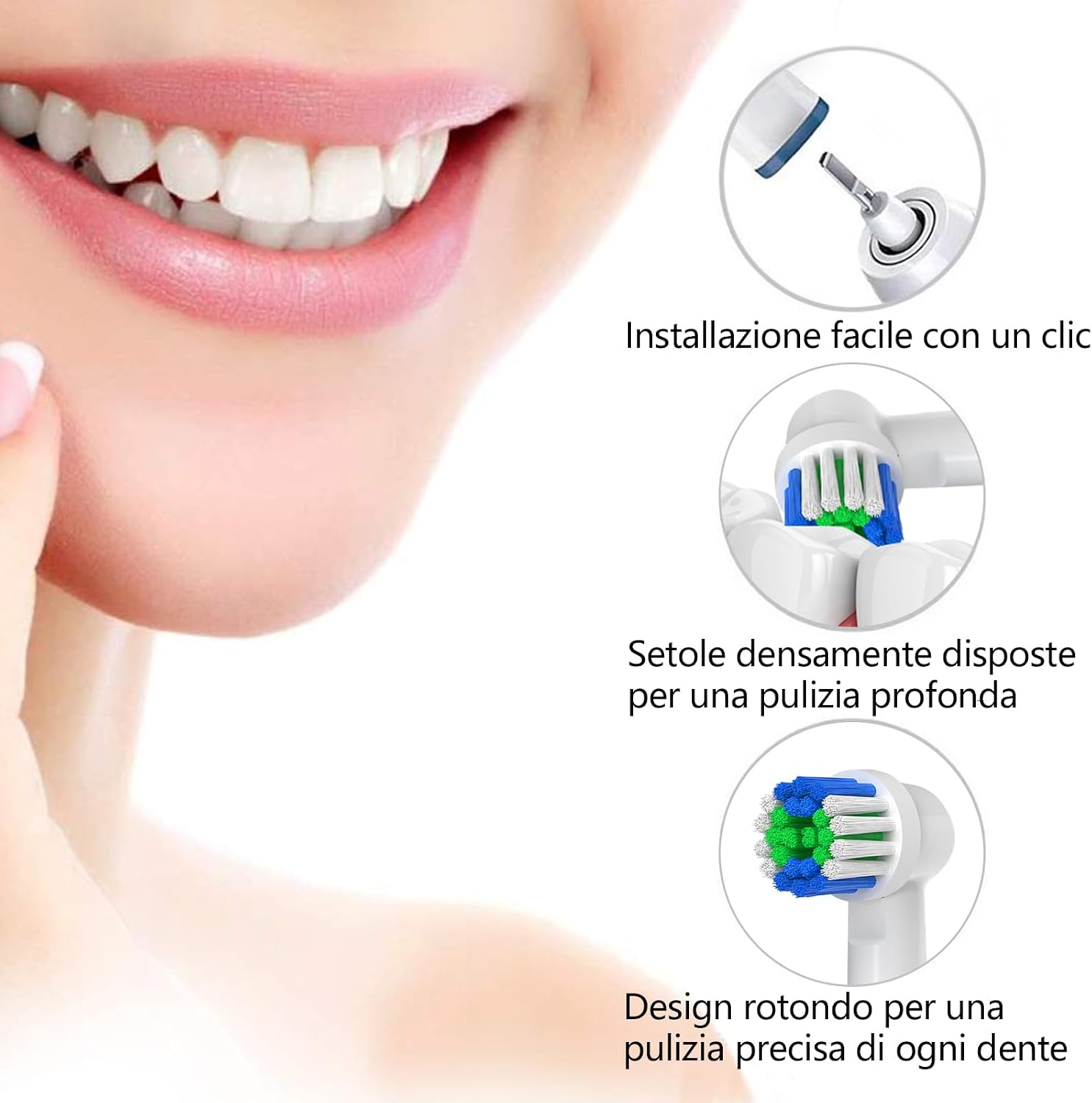 Genkent Testine Compatibili Braun Oral-B Spazzolino Elettrico, 20 Pezzi | Testina di Ricambio, Pro/Advance Power/Smart/Vitality…