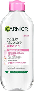 Garnier SkinActive Acqua Micellare Tutto in 1, Per Pelli Sensibili, 100% del Trucco Rimosso, Pelle Detersa e Idratata per 12H, Senza Residui…