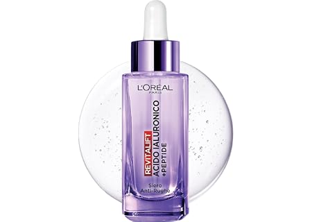 L'Oréal Paris Siero Viso Anti-Rughe, Per Tutti i Tipi di Pelle, Azione Rimpolpante e Idratante, Pelle Soda e Levigata, Arricchito con…