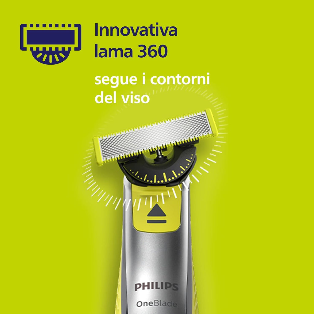 Philips OneBlade Original 360 lame, compatibili con tutti i modelli OneBlade e OneBlade Pro, 2 pezzi (modello QP420/60)