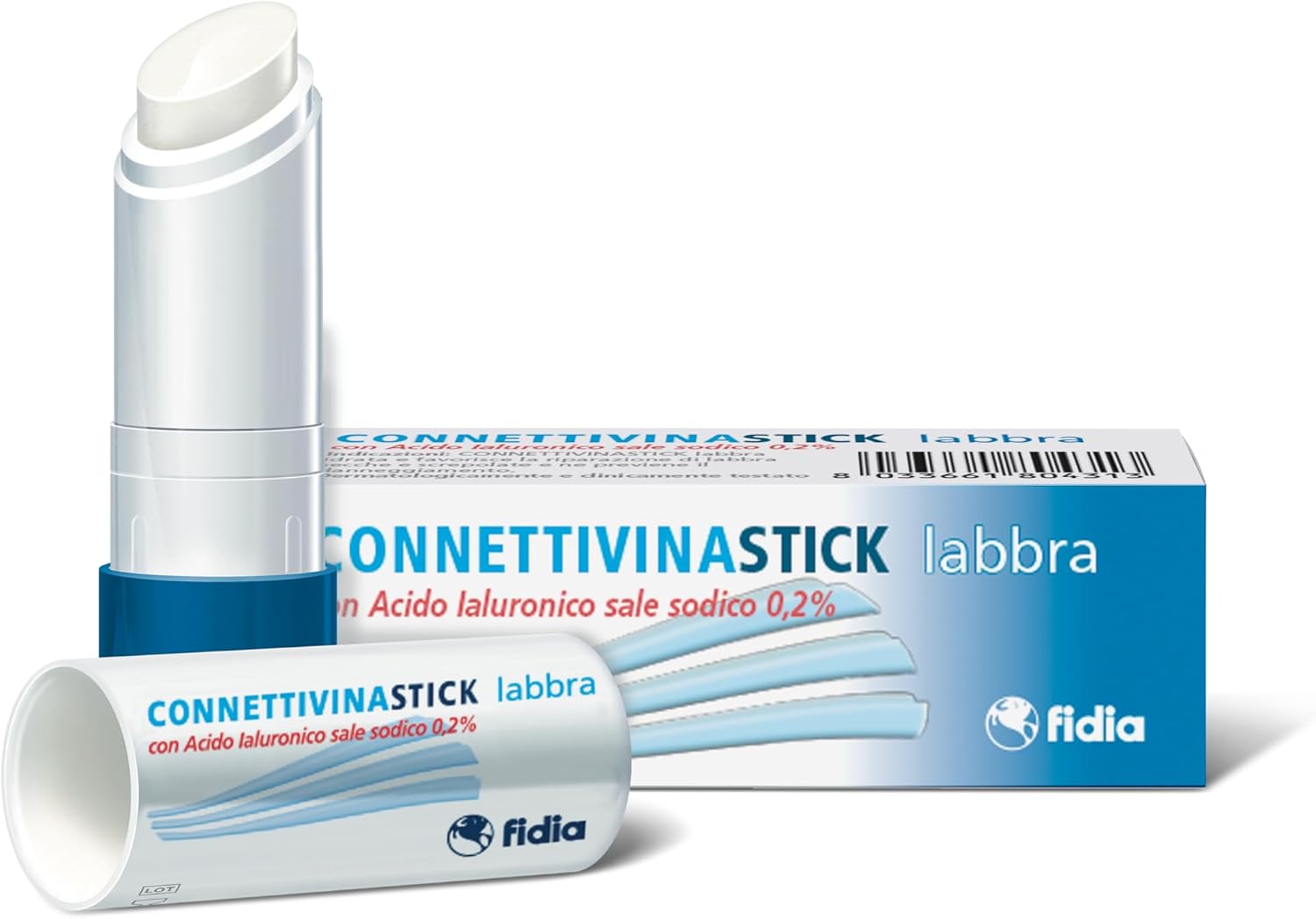 Fidia Farmaceutici ConnettivinaStick Labbra - Stick da 3g a Base di Acido Ialuronico 0,2%, per Labbra Danneggiate, Secche…