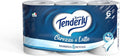 Tenderly Carezza di Latte, 6 Rotoli di Carta Igienica Morbidissima 2 Veli, Realizzata con Fibre 100% Naturali di Latte, Made in Italy