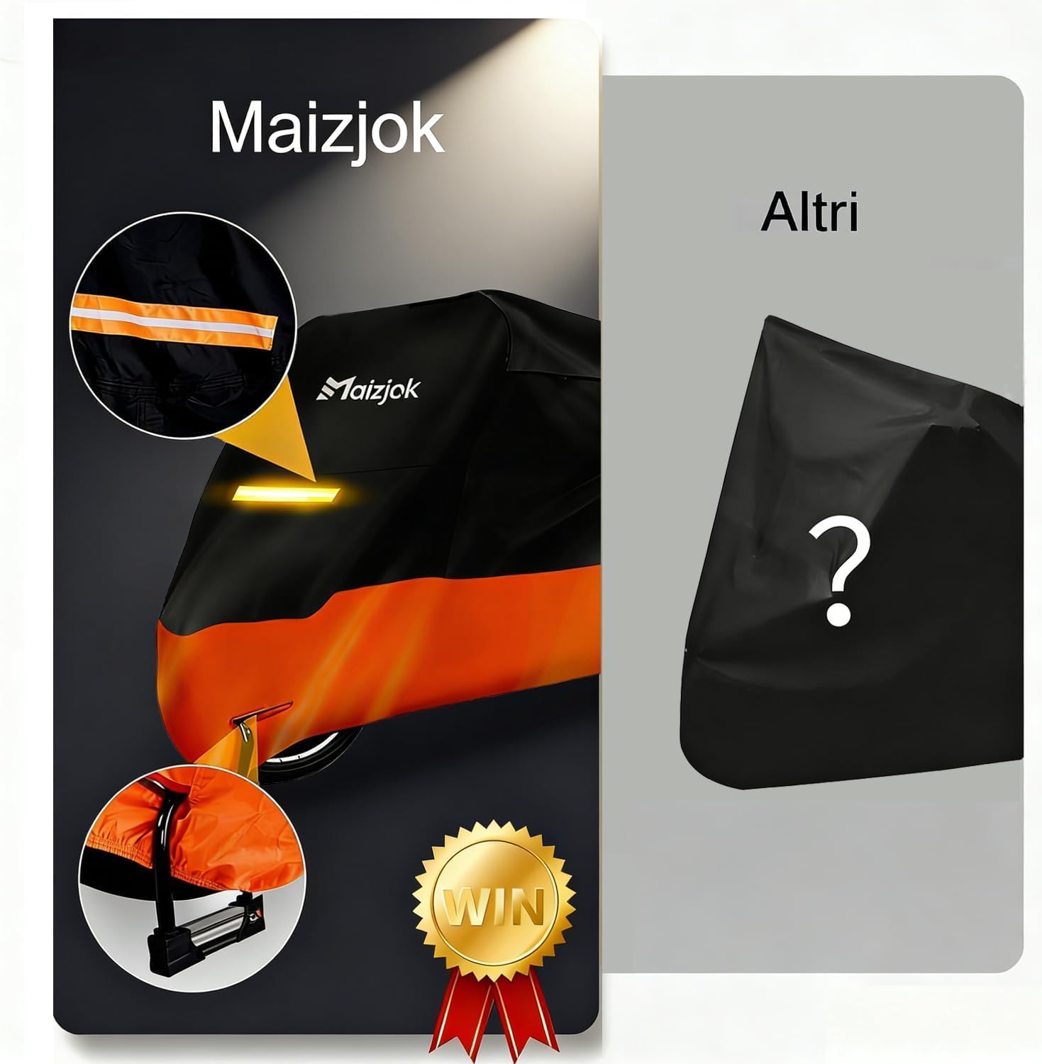 Maizjok Telo Moto da Esterno Interno Telo Coprimoto Impermeabile Copri Moto | Poliestere 210D, Copertura…
