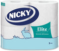 Nicky Elite - 4 Rotoli di Carta Igienica a 3 Veli | 170 Soffici Fogli, Morbida e Resistente a Contatto con la Pelle, Dermatologicamente…