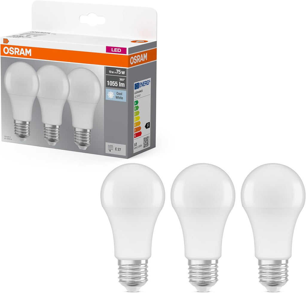 Osram LED Base Classic A Lampada, a Forma di Lampadina con Attacco E27, non…