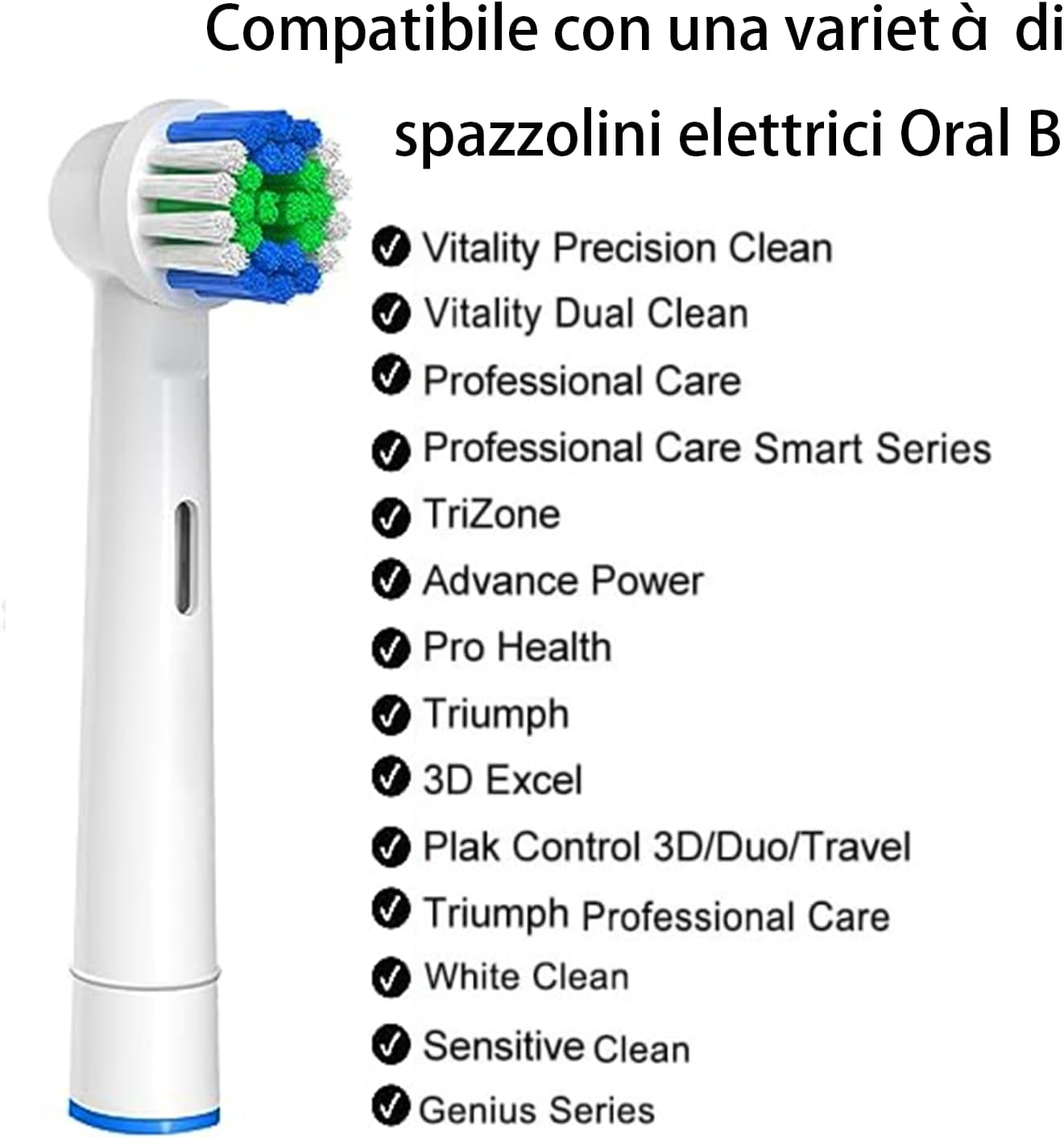 Genkent Testine Compatibili Braun Oral-B Spazzolino Elettrico, 20 Pezzi | Testina di Ricambio, Pro/Advance Power/Smart/Vitality…