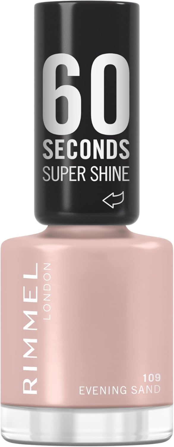 Rimmel 60 Seconds Super Shine Smalto, Smalto asciugatura rapida, Colore vibrante, A lunga tenuta, 8 ml, 108 Cameo Rose