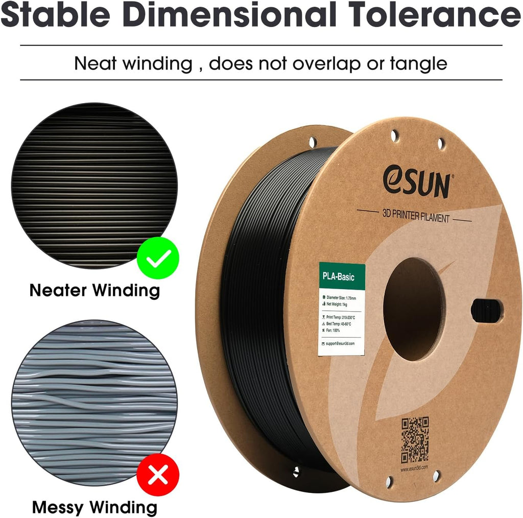 eSUN Filament's Basic PLA provides consistent color and texture.