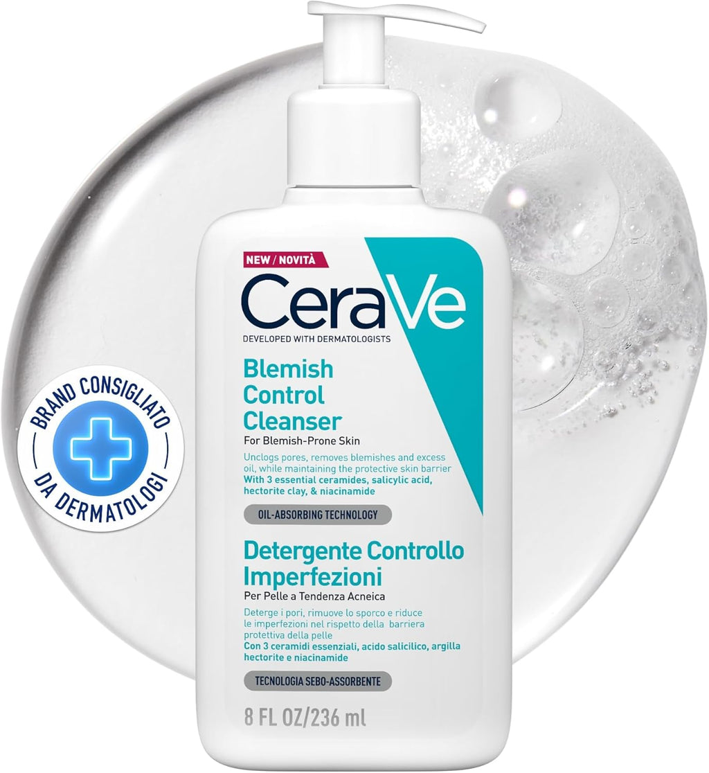 CeraVe Detergente Controllo Imperfezioni, Per Pelle Grassa con Tendenza Acneica, Azione Purificante, Imperfezioni Ridotte,…
