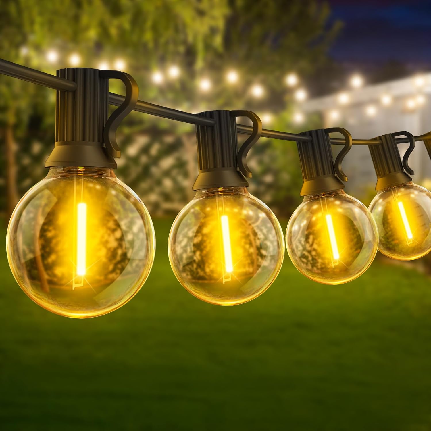 30 Metri Esterno Luci Giardino Catena - LED Lampadine Luminosa Gazebo Filo Illuminazione Balcone Lucine Terrazzo Luce Lampade…