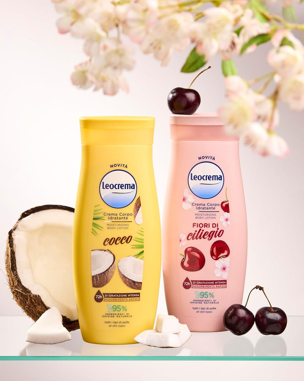 Leocrema, Crema Corpo Idratante al Cocco, Texture Leggera e Fluida per Tutti i Tipi di Pelle, 72H di Idratazione, 95% Ingredienti di…