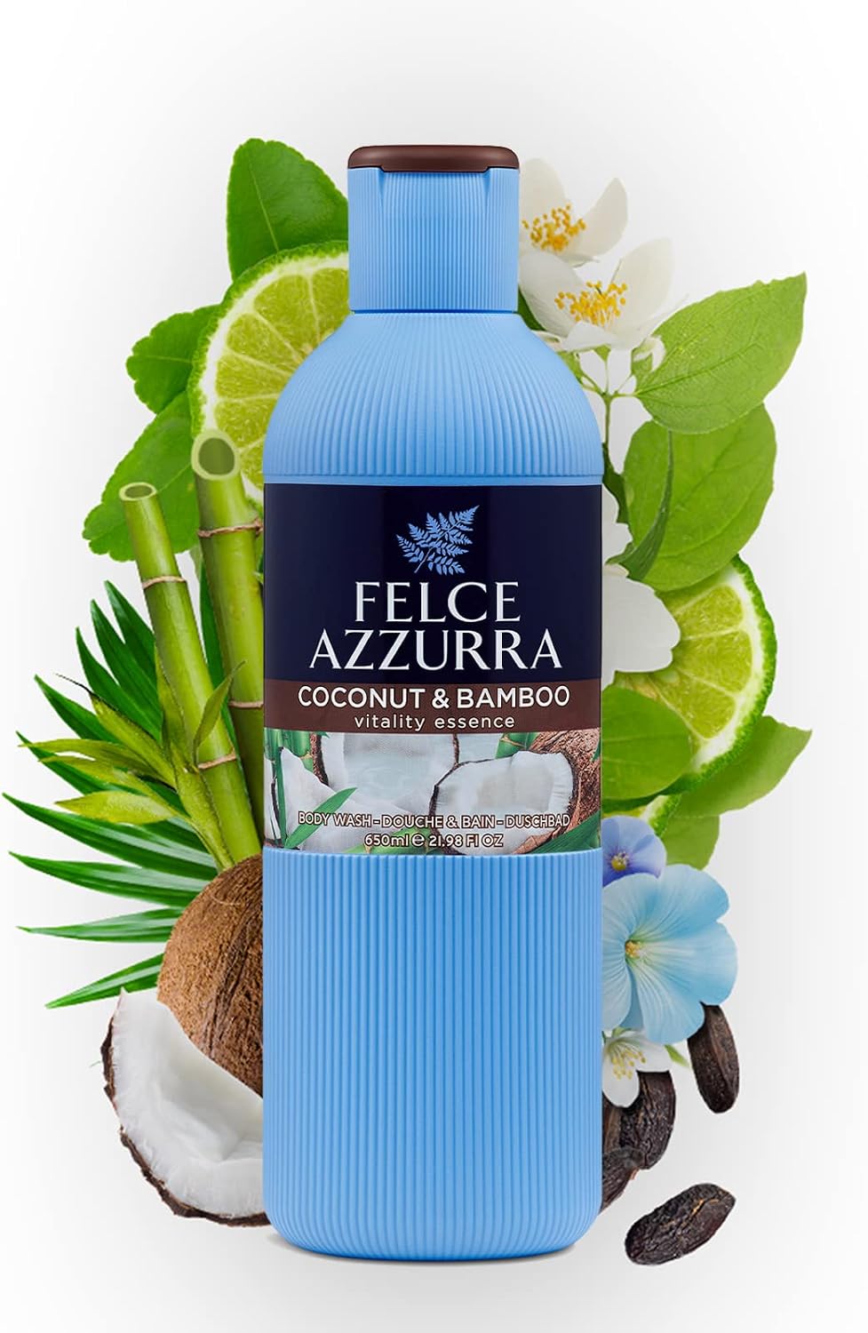 Felce Azzurra - Bagnoschiuma Profumato Cocco e Bamboo, Bagno Schiuma Detergente Delicato Idratante per Pelle Morbida, Note…
