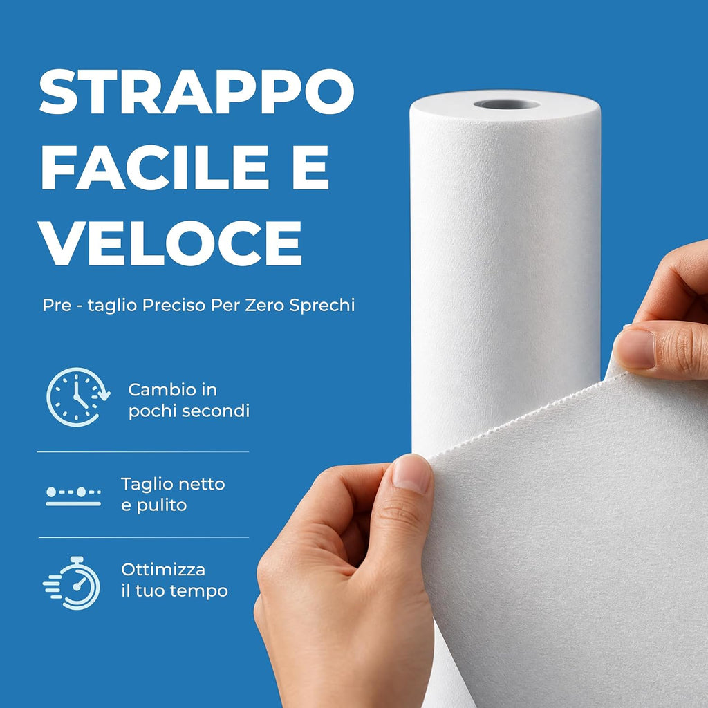 IMBALLAGGI 2000 - Rotolo Carta Lettino Massaggio, 6 Pezzi 60 cm x 55M in 100% Cellulosa, 1x6 Rotoli Carta Lettino Estetista Assorbenti…