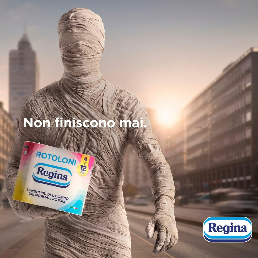 Regina Rotoloni, 8 Maxi Rotoli di Carta Igienica a 2 Veli | 500 Fogli, Lunghi Più del Doppio dei Normali Rotoli, Confezione 50% in…