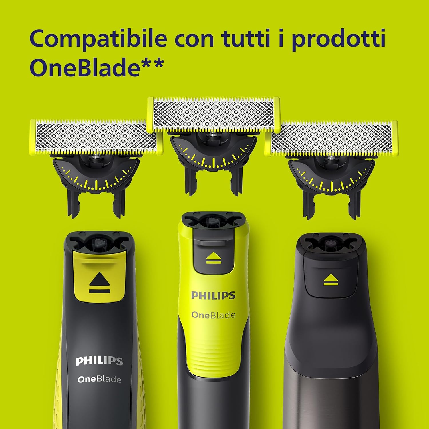 Philips OneBlade Original 360 lame, compatibili con tutti i modelli OneBlade e OneBlade Pro, 2 pezzi (modello QP420/60)