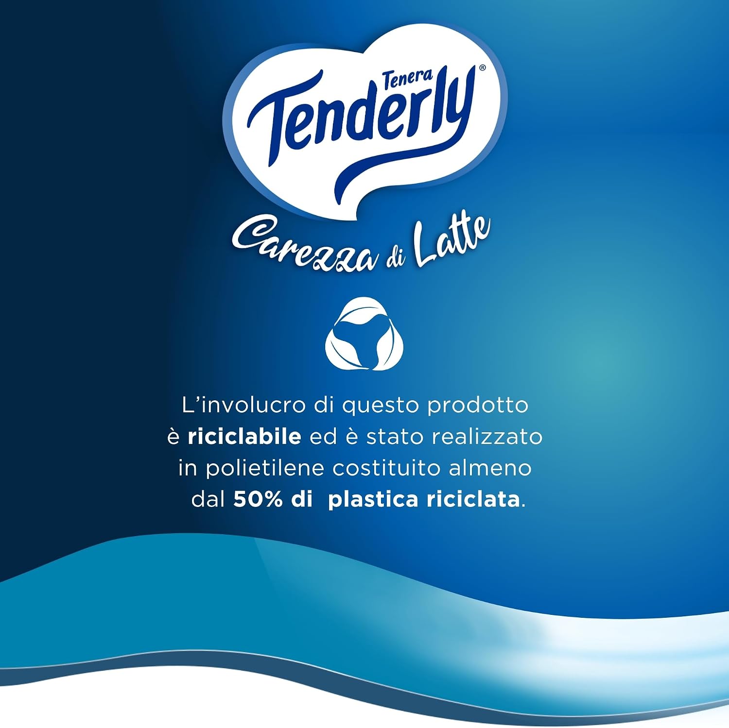 Tenderly Carezza di Latte, 6 Rotoli di Carta Igienica Morbidissima 2 Veli, Realizzata con Fibre 100% Naturali di Latte, Made in Italy