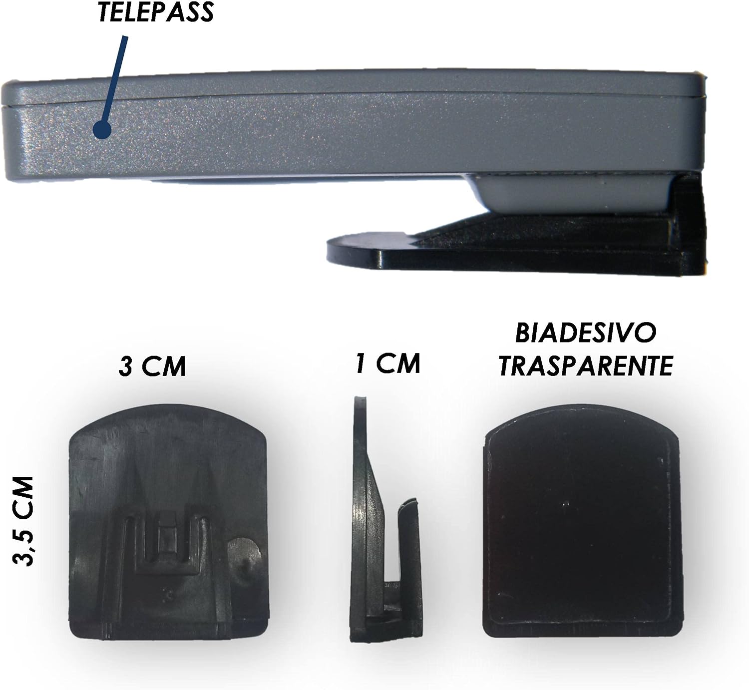 Set 2 Pezzi Supporto Telepedaggio Auto Compatibile con Dispositivo Telepass® e MooneyGo® – Clip Universale da Parabrezza o…