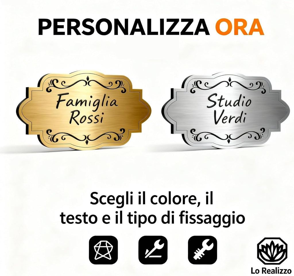 Targa Porta Ingresso Personalizzata Adesiva -Targhetta Personalizzata per Casa Vacanze, Numero Civico Esterno, Casella…