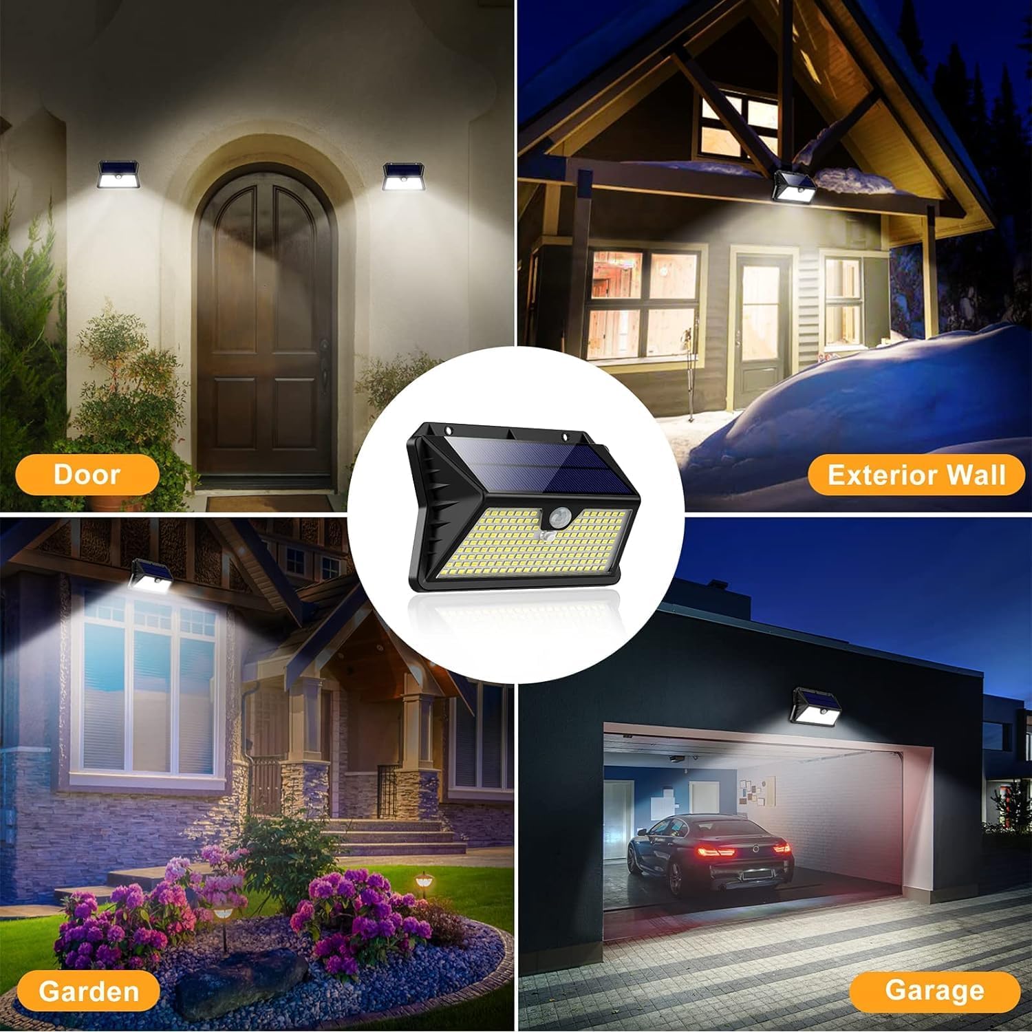 Luce Solare LED Esterno, Faretto LED da Esterno con Sensore di Movimento, 185 LED/ 3 Modos Lampada Solare da Esterno, IP65…