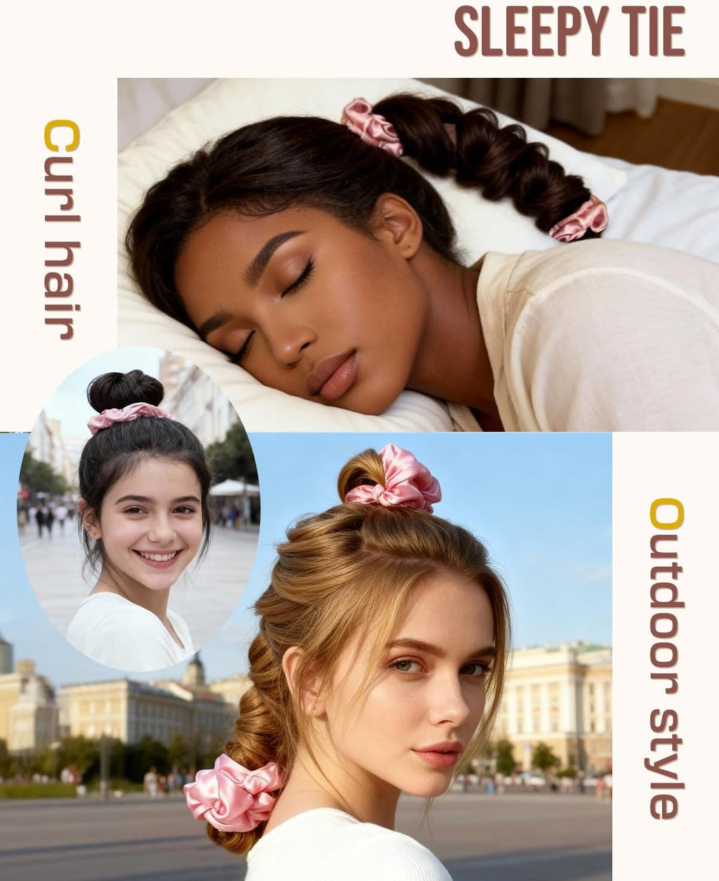 BONNET QUEEN Bigodini Morbidi per Dormire Satin Bigodino Lungo per Boccoli Arricciacapelli Senza Calore Hair Curler Heatless Curls…