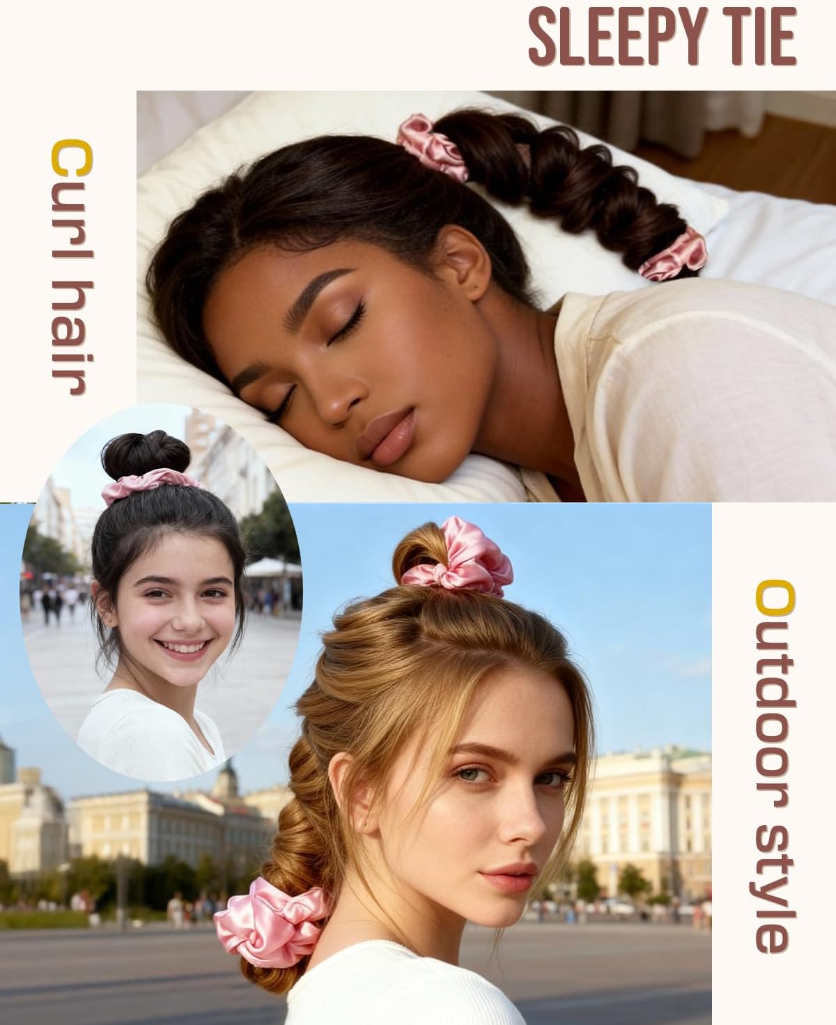 BONNET QUEEN Bigodini Morbidi per Dormire Satin Bigodino Lungo per Boccoli Arricciacapelli Senza Calore Hair Curler Heatless Curls…