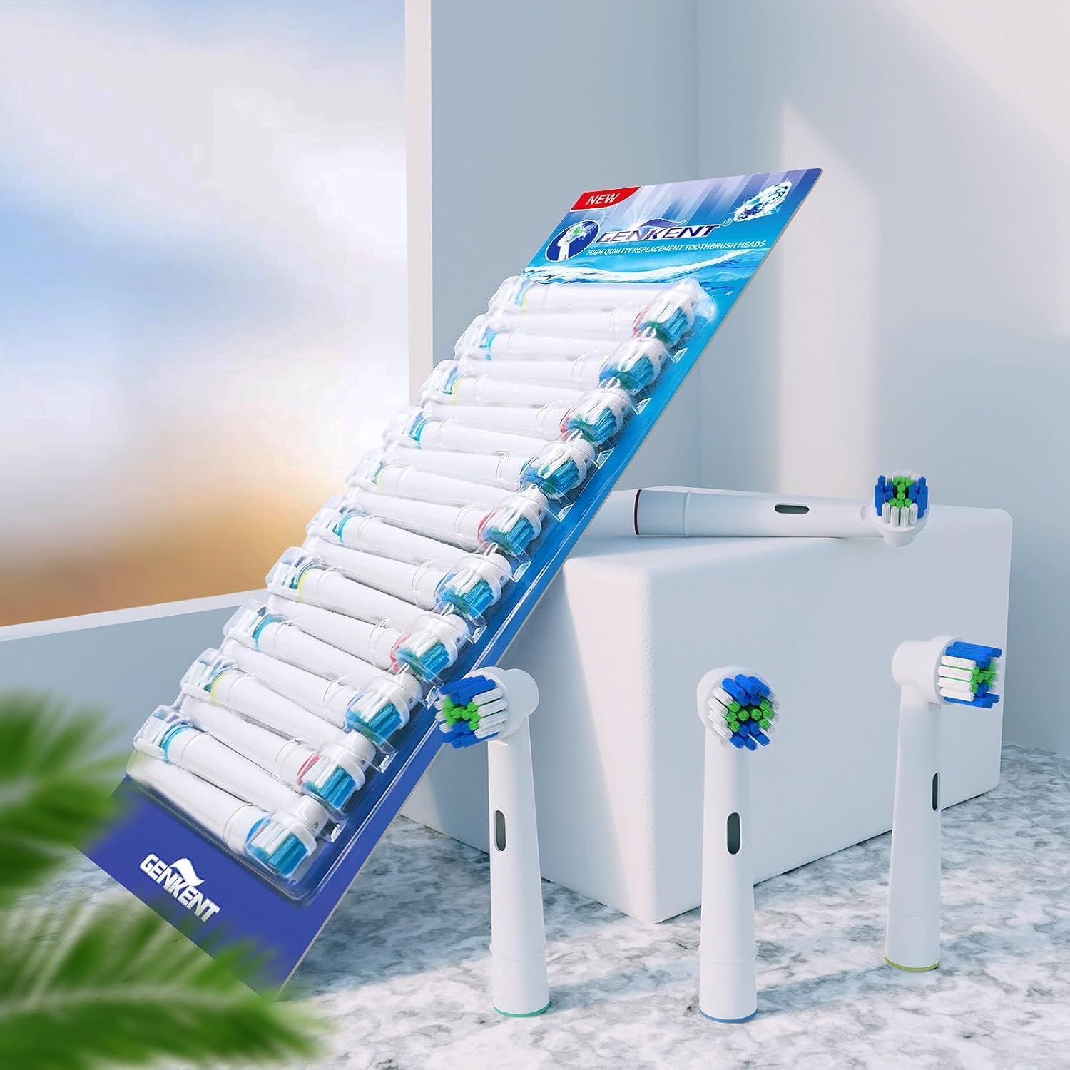 Genkent Testine Compatibili Braun Oral-B Spazzolino Elettrico, 20 Pezzi | Testina di Ricambio, Pro/Advance Power/Smart/Vitality…