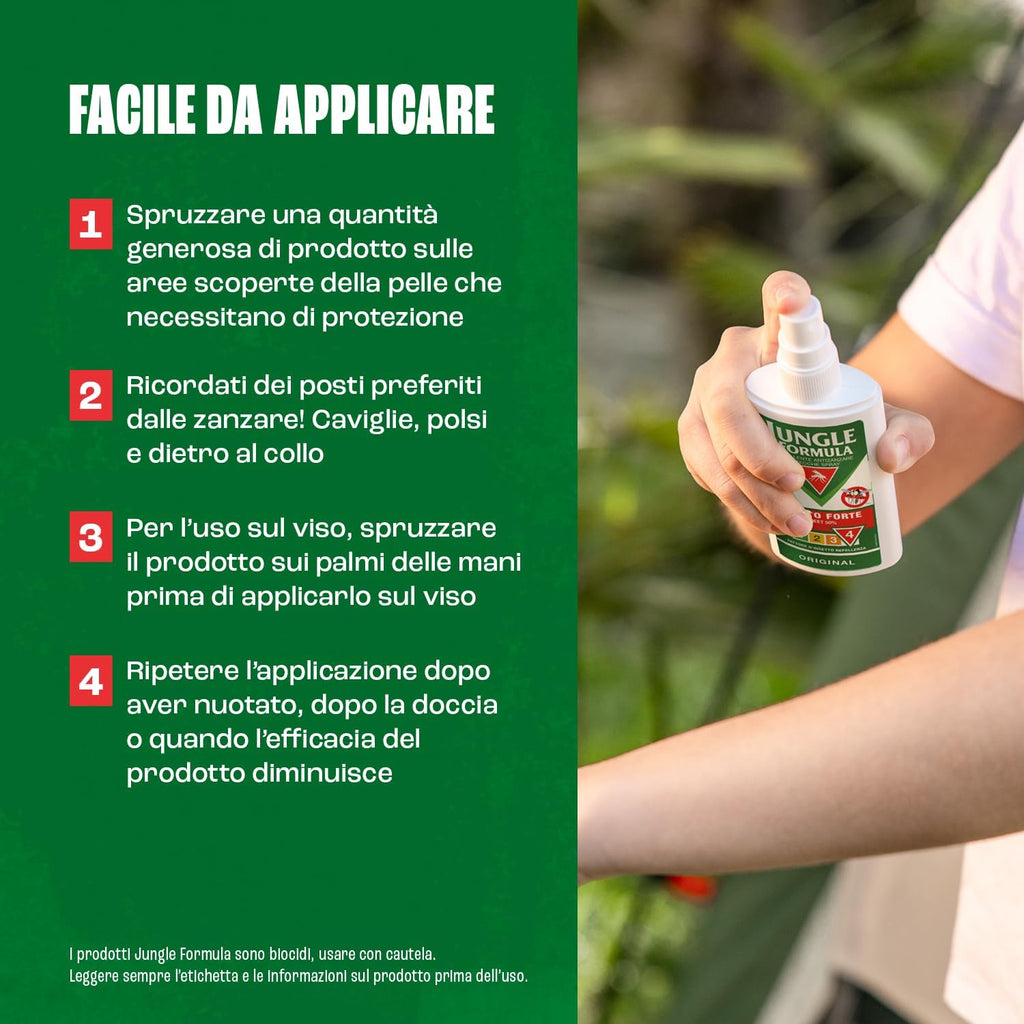 Jungle Formula Molto Forte Spray Repellente antizanzare - Fino a 9 ore di protezione - Zanzare, zecche, insetti aggressivi - Deet 50%…