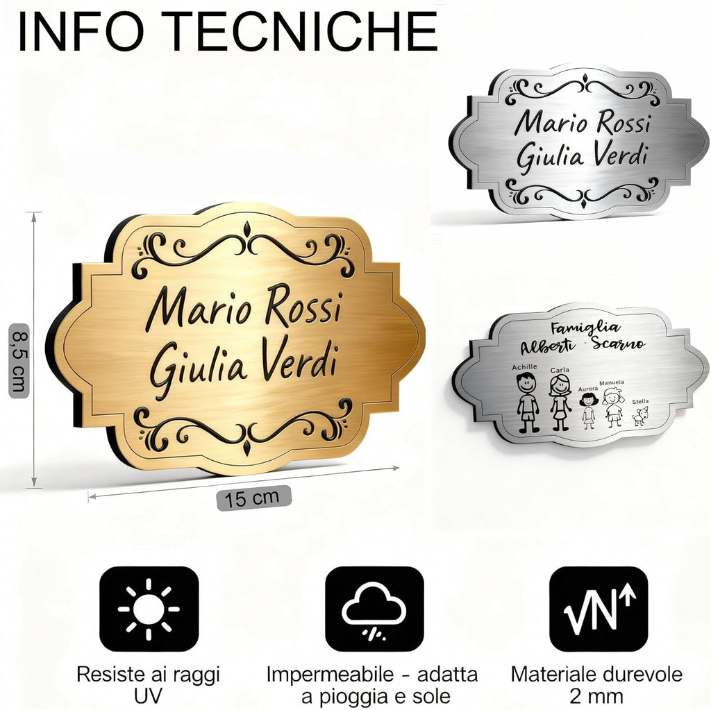 Targa Porta Ingresso Personalizzata Adesiva -Targhetta Personalizzata per Casa Vacanze, Numero Civico Esterno, Casella…