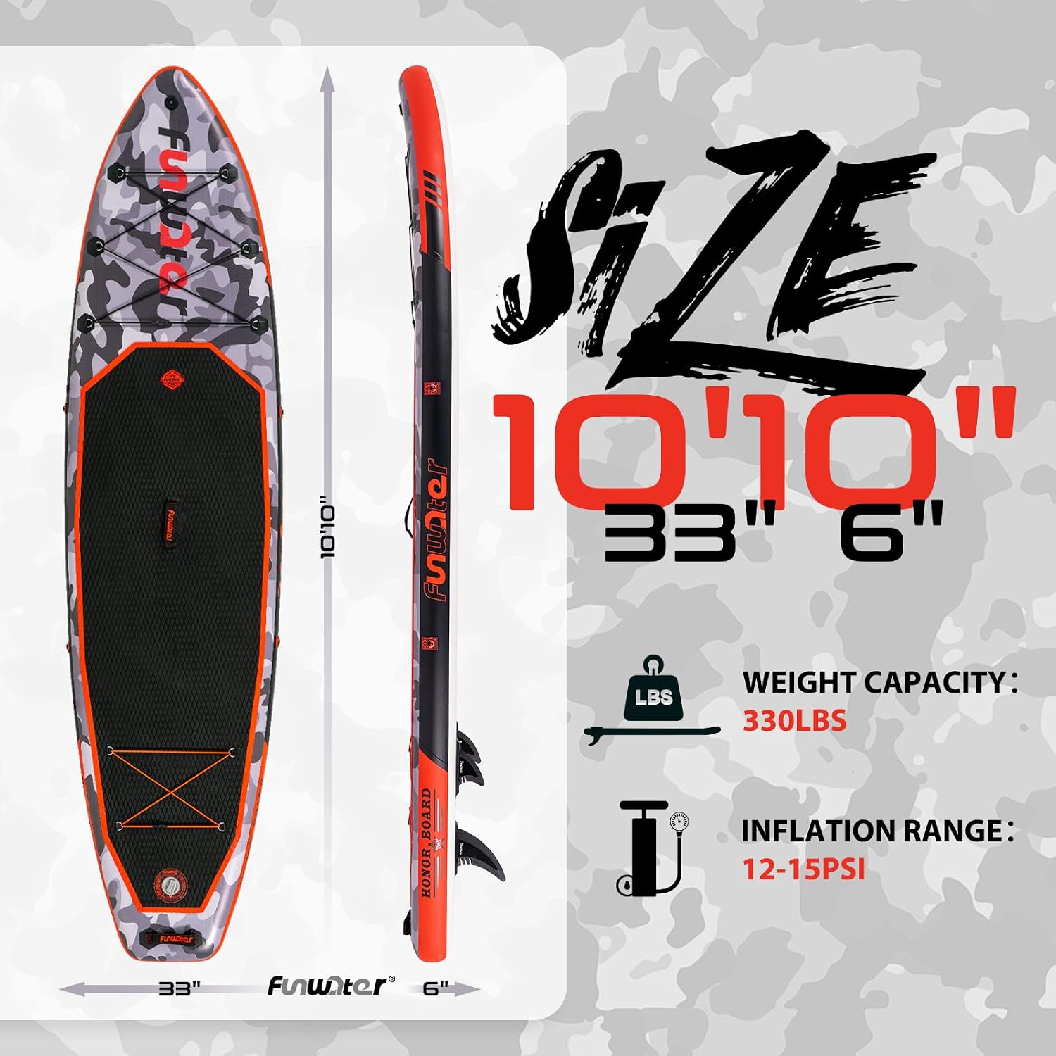 FunWater Sup Gonfiabile Portatile: Tavola Gonfiabile, Pinne, Pompa, Pagaia, Zaino e Guinzaglio di Sicurezza-Ideale per Adulti e…